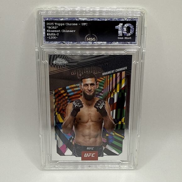 2025 Topps Chrome UFC - AKA Khamzat Chimaev "Borz" Graded 10 Gem Mint Card - Picture 1 of 2